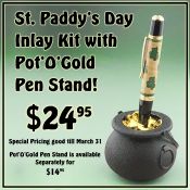 St.Paddy's Day Inlay Kit with Pot'O'Gold Pen Stand