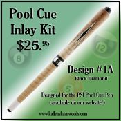 Pool Cue Inlay Kit (Design #1A) Black Diamond