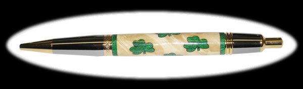 Green Dyed Basswood on a Box Elder Burl Background