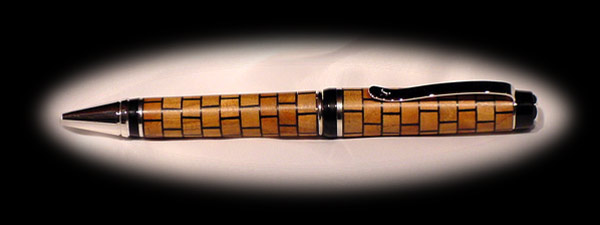 Almond and Ebony Segmented pen  (146 pieces)